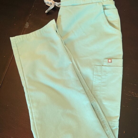 Figs Pants Womens Cargo Scrub, color Seaglass Medium - Picture 3 of 4